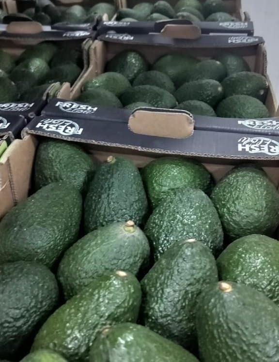 Avocado boxes at the ENAM FOODS store